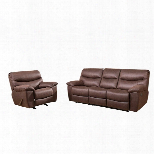 Abbyson Living Landon Reclining Sofa Set In Brown