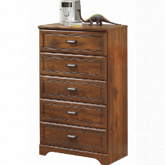 Ashley Barchan 5 Drawer Wood Chest In Brown