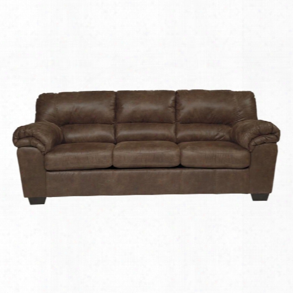 Ashley Bladen Faux Leather Sofa In Coffee