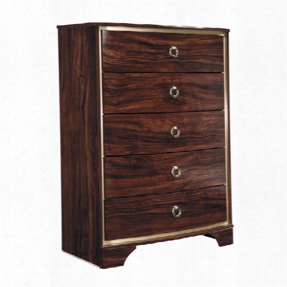 Ashley Lenmara 5 Drawer Chest In Reddish Brown