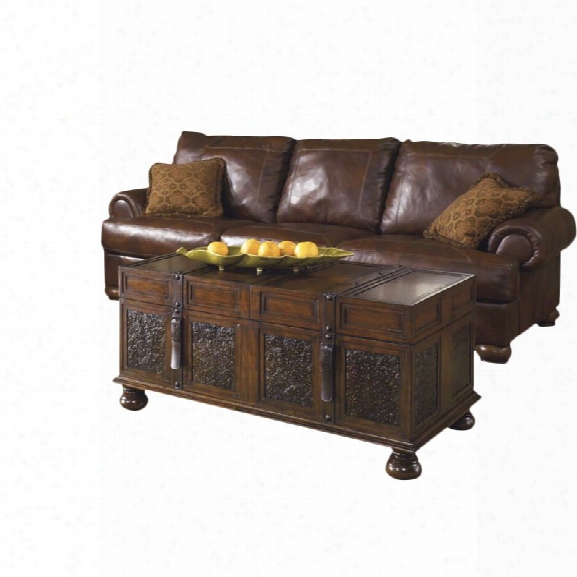 Ashley Mckenna Coffee Table With Storage In Dark Brown