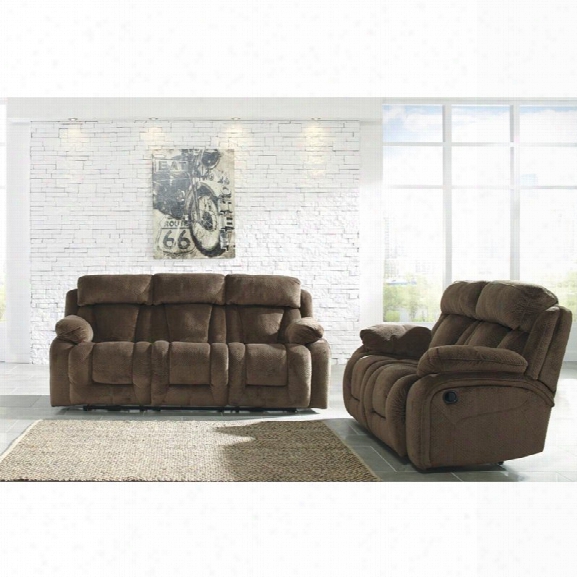 Ashley Stricklin 2 Piece Sofa Set In Chocolate