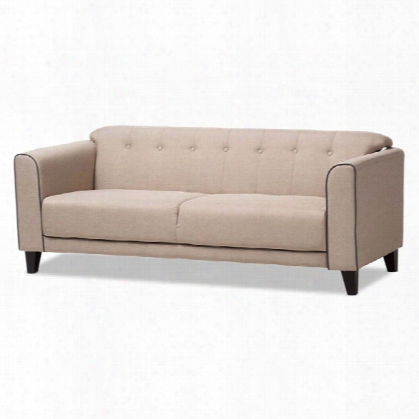 Baxton Studio Lottie Fabric Sofa In Beige