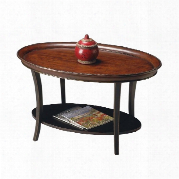 Butler Specialty Oval Cocktail Table In Caf Noir Finish