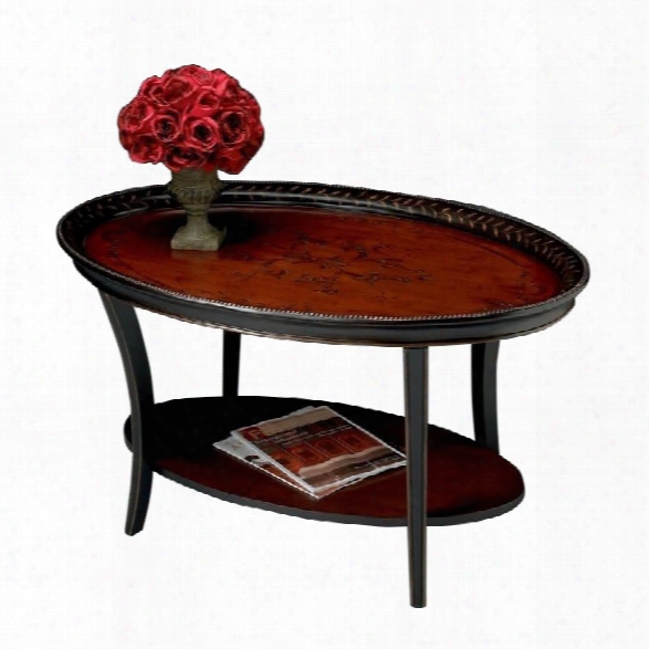 Butler Specialty Oval Cocktail Table In Traditional Red And Black Finish