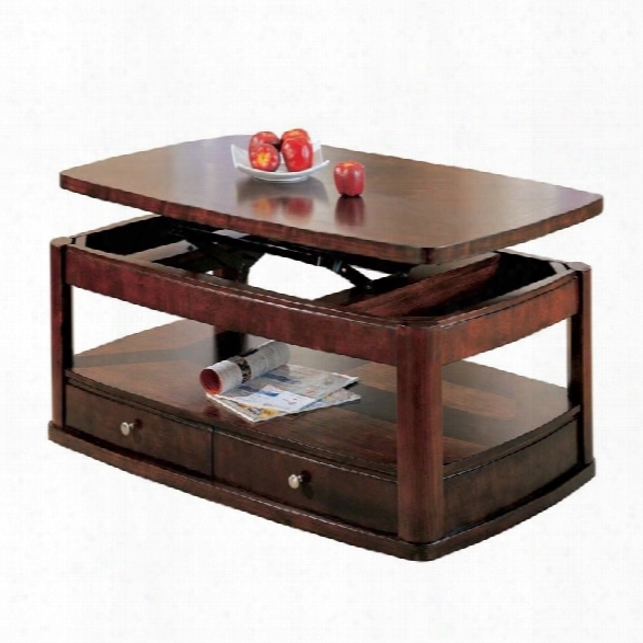 Coaster Evans Contemporary Lift Top Cocktail Table In Merlot