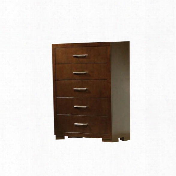 Coaster Five Drawer Chest In Light Cappuccino Finish