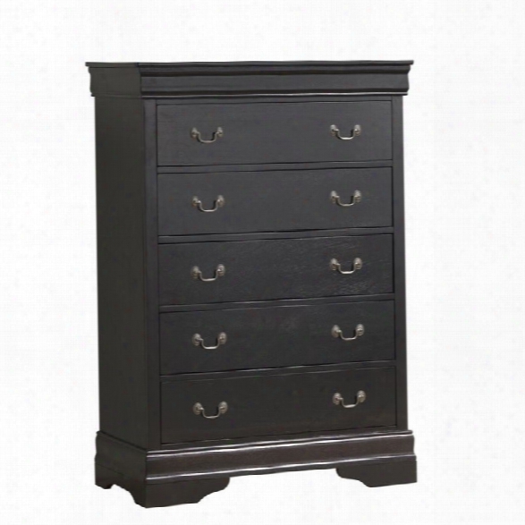 Coaster Louis Phiilippe 5 Drawer Chest In Black