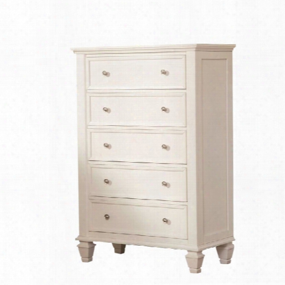 Coaster Sandy Beach 5 Drawer Chest In White