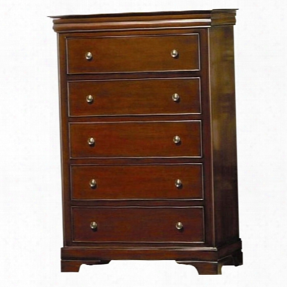 Coaster Versailles 5 Drawer Chest With Lift Top In Mahogany Stain