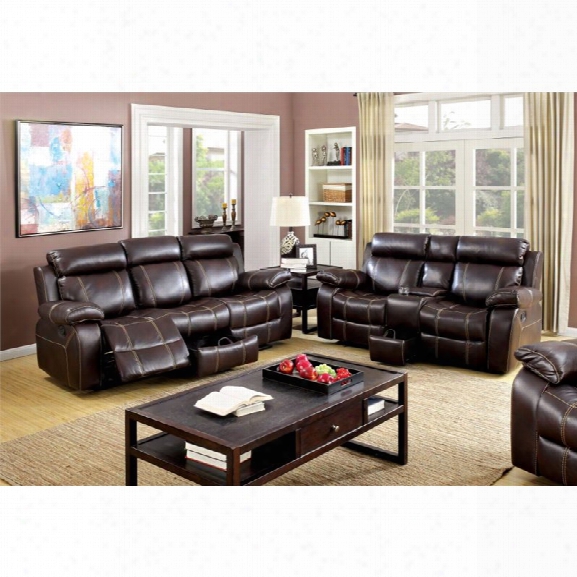 Furniture Of America Dacosta 2 Piece Leatherette Reclining Sof Set