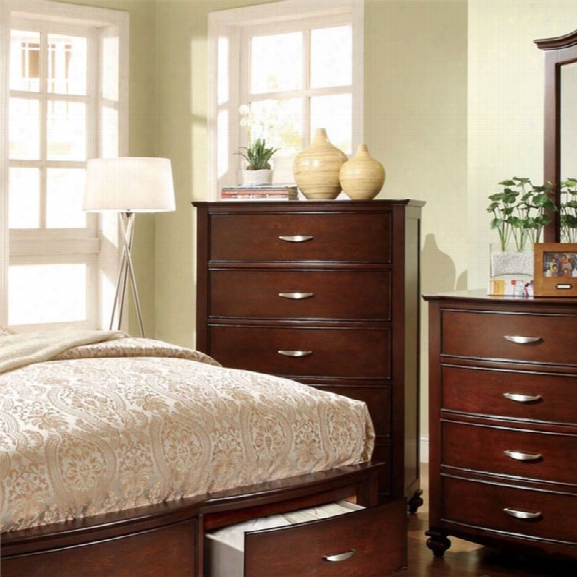 Furniture Of America Francine Multi Drawer Chest In Brown Cherry