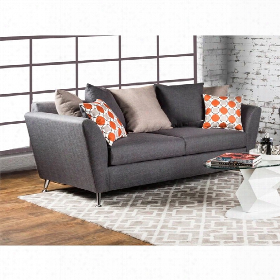 Furniture Of America Jamie Fabric Sofa In Gray