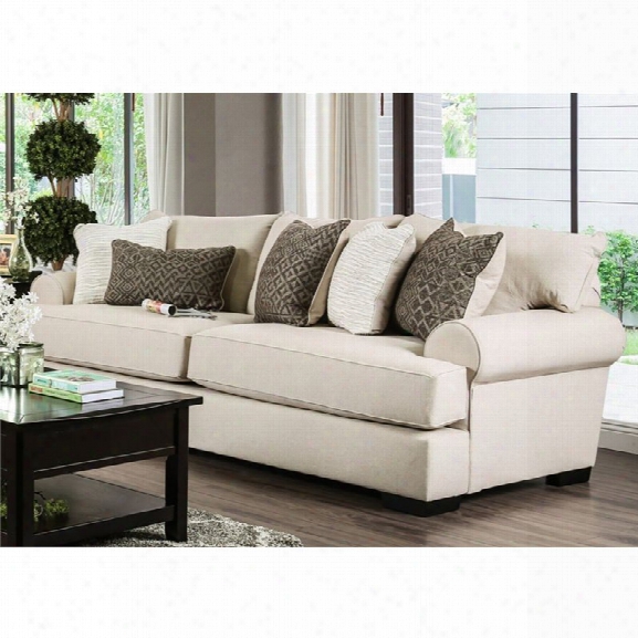 Furniture Of America Mirella Transitional Sofa In Beige