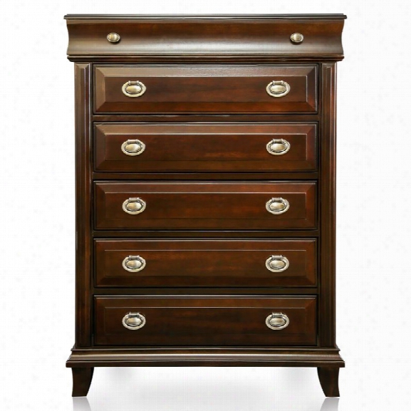 Furniture Of America Semptus 6 Drawer Bedroom Chest In Brown Cherry