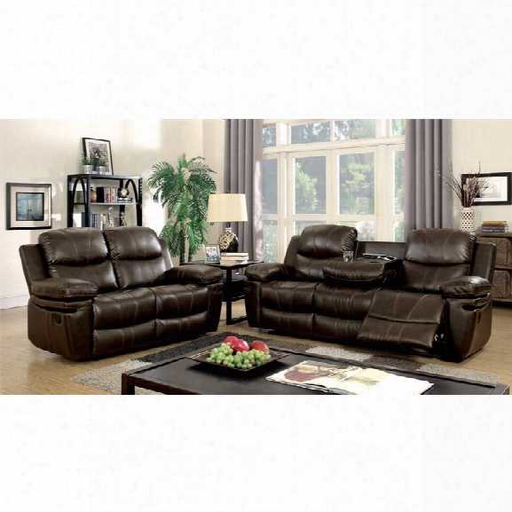 Furniture Of America Shilo 3 Piece Sofa Set In Brown