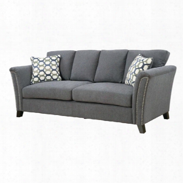 Furniture Of America Shirley Fabric Sofa In Gray