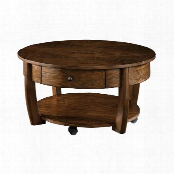 Hammary Concierge Round Cocktail Table In Brown