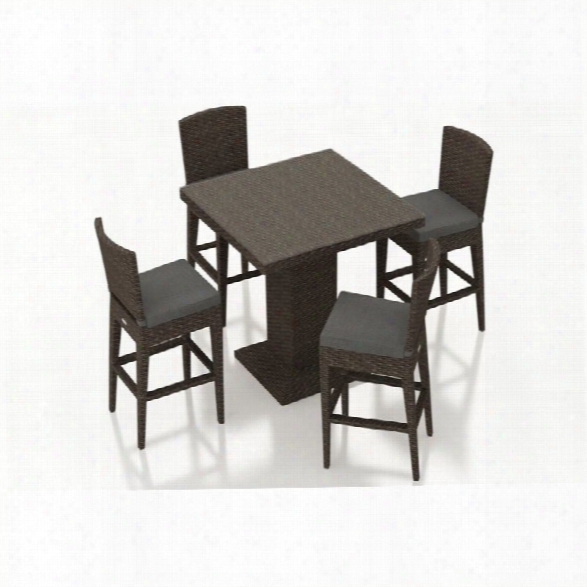 Harmonia Living Arden 5 Piece Pub Set In Canvas Charcoal