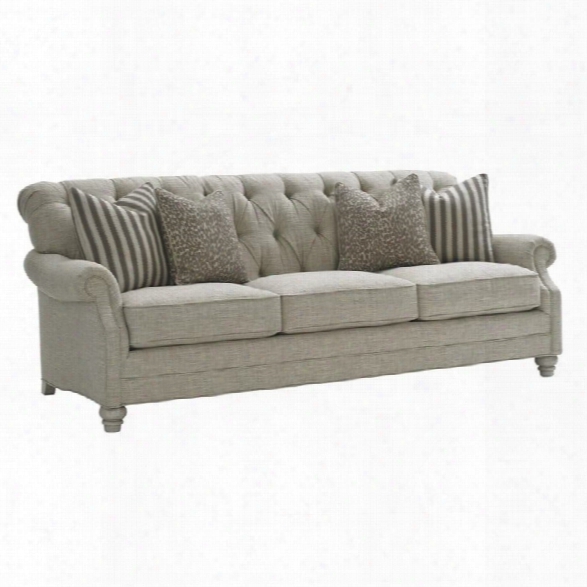 Lexington Oyster Bay Greenport Tufted Fabric Sofa In Milllstone