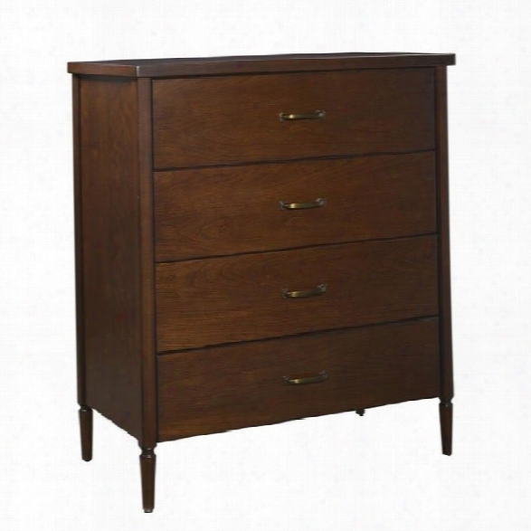 Maklaine 4 Drawer Chest In Walnut