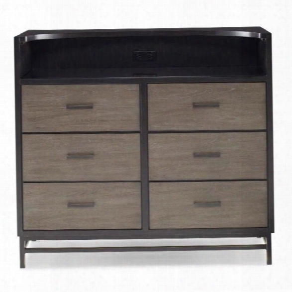 Maklaine 6 Drawer Chest In Black And Brown