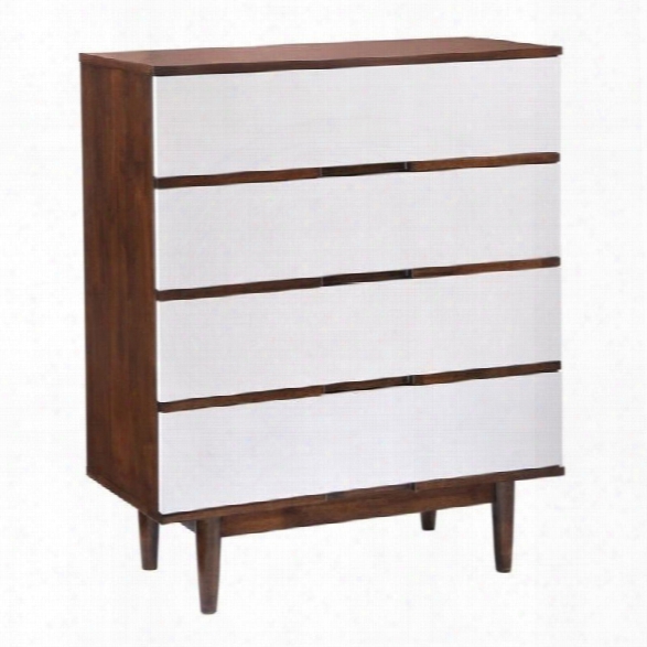 Maklaine High Chest In Walnut And Hite