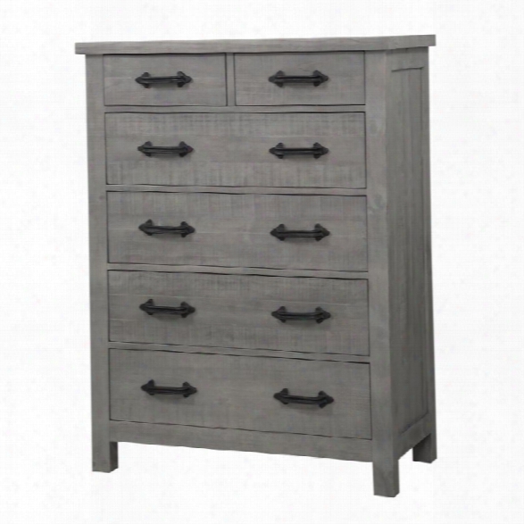 Modus Austin 6 Drawer Solid Wood Chest In Rustic Gray