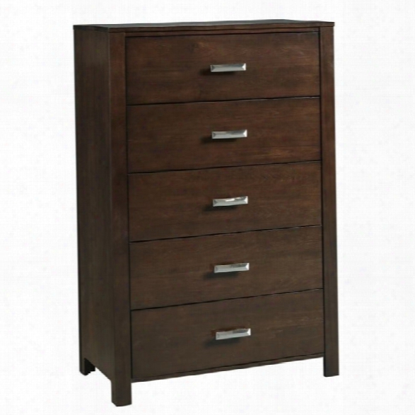 Modus Furniture Riva Five Drawer Chest In Chocolate Brown