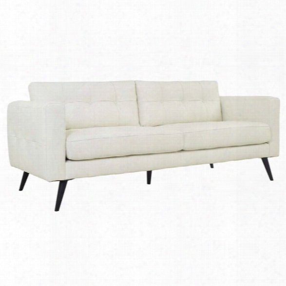 Moe's Cortado Leather Sofa In Pure White