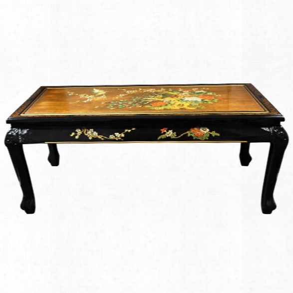 Oriental Furniture Claw Foot Coffee Table In Gold