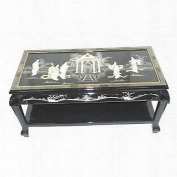Oriental Furniture Lacquer Coffee Table In Black