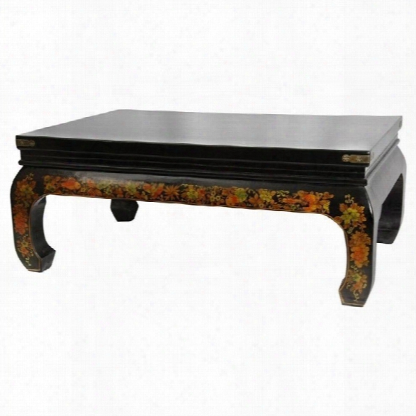 Oriental Furniture Peaceful Village Coffee Table In Black