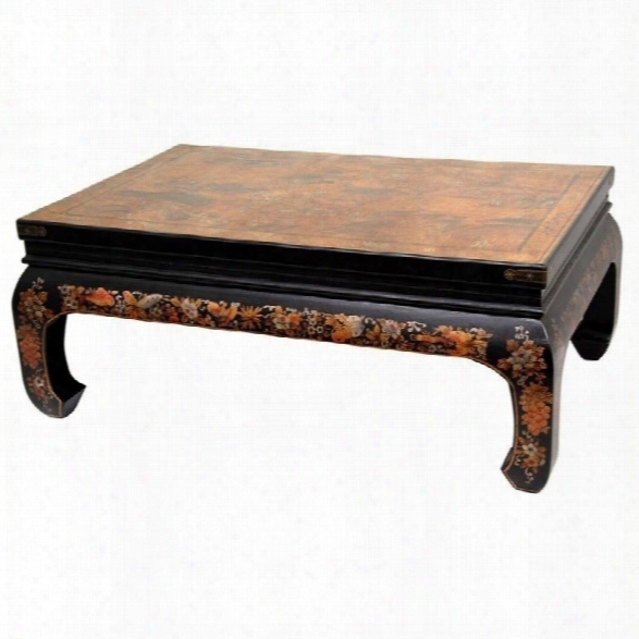 Oriental Furniture Peaceful Village Coffee Table In Gold