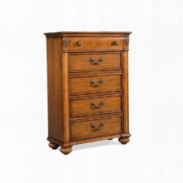 Piket House Furnishings Barrow 5 Drawer Chest In Oak