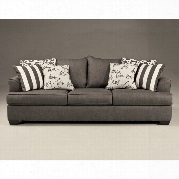 Signature Design By Ashley Furniture Levon Microfiber Sofa In Charcoal