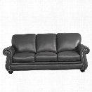 Abbyson Living Austin Leather Sofa in Gray