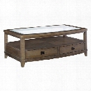 American Drew Park Studio Glass Coffee Table in Taupe