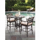 Tommy Bahama Black Sands 3 Piece Patio Pub Set in Deep Umber