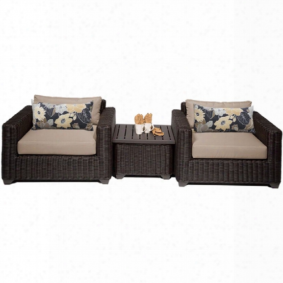 Tkc Venice 3 Piece Patio Wicker Conversation Set