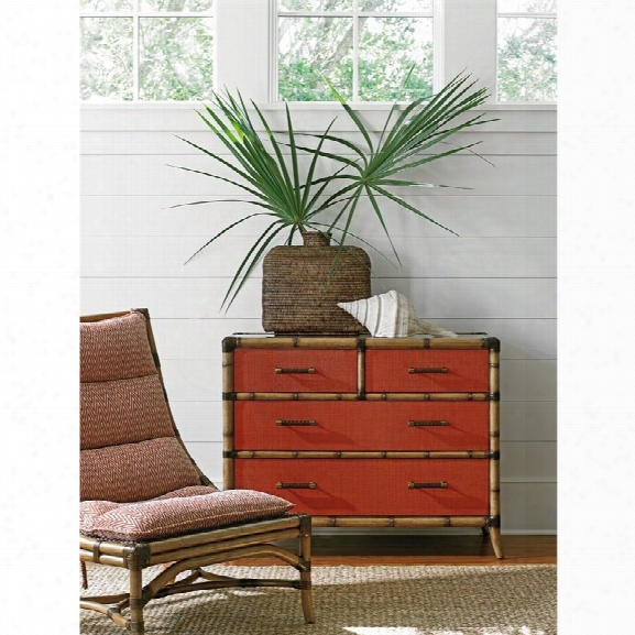 Tommy Bahama Twin Palms 4 Drawer Chest In Red Coral