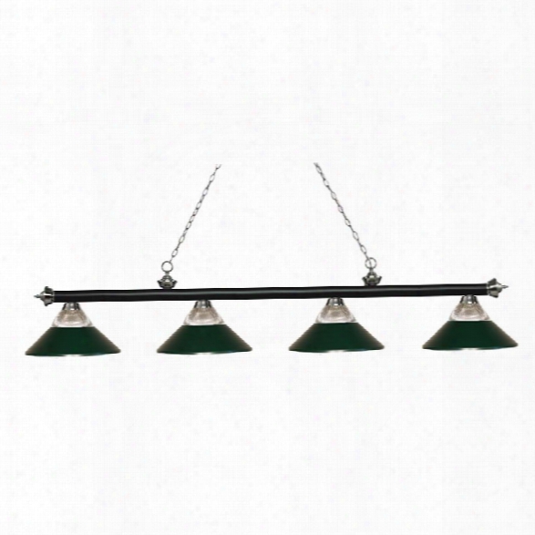 Z-lite Riviera 4 Light Game Table Light In Dark Green