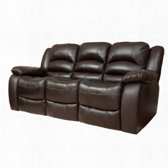 Abbyson Living Ashlyn Leather Reclining Sofa In Brown