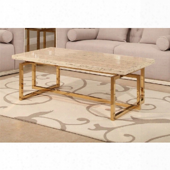 Abbyson Living Eaton Stainless Steel Coffee Table In Beige