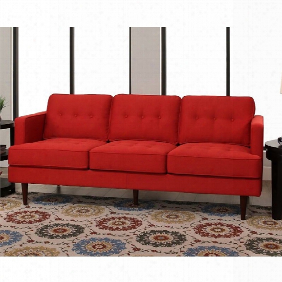 Abbyson Living Justin Mid Century Tufted S Ofa In Red