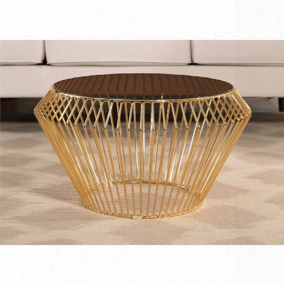 Abbyson Living Pearl Stainless Steel Coffee Table In Rose Gold