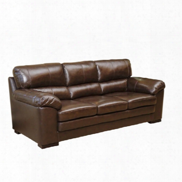 Abbyson Living Torrena Top-grain Leather Sofa In Brown