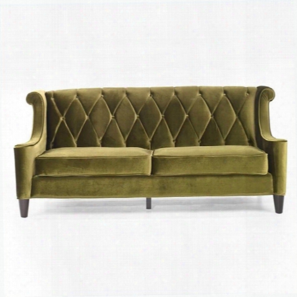 Armen Living Barrister Velvet Sofa In Green