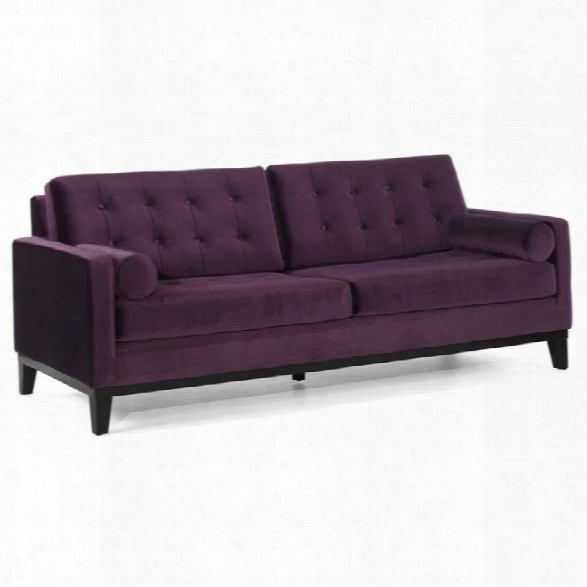 Armen Living Centennial Velvet Sofa In Purple