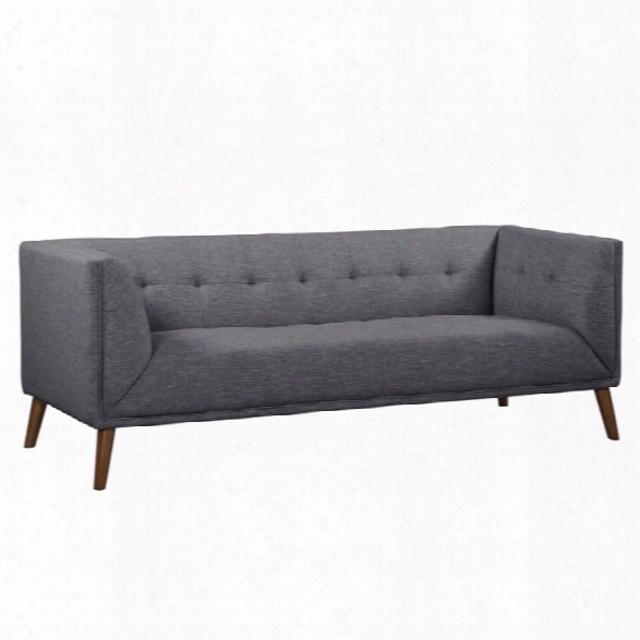 Armen Living Hudson Button-tufted Sofa In Dark Gray